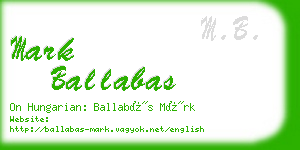 mark ballabas business card